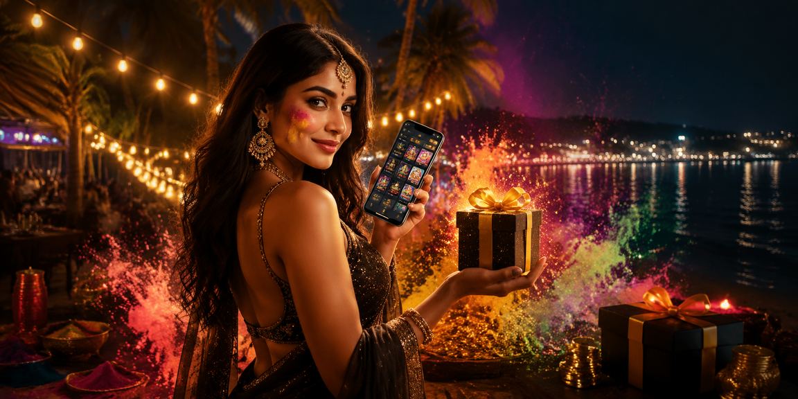 Online payment via mobile during Holi festival celebration